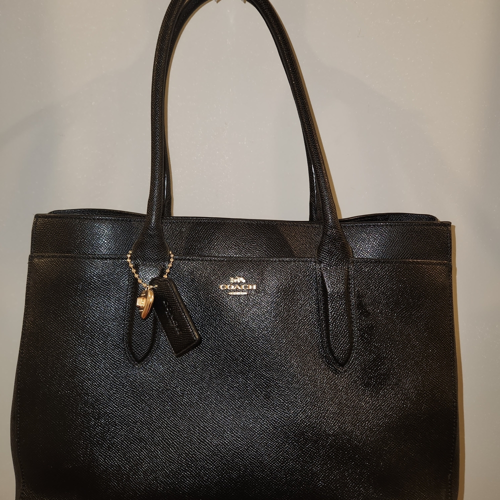 Coach Black Leather Bailey Carry All Tote Bag